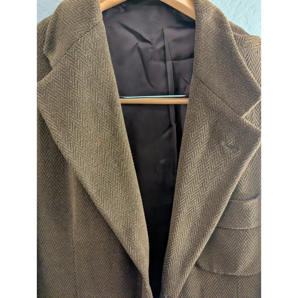 Mickey Spatz Nordstrom Stylbiella Italy Wool Cotton Herringbone Sport Coat 42S